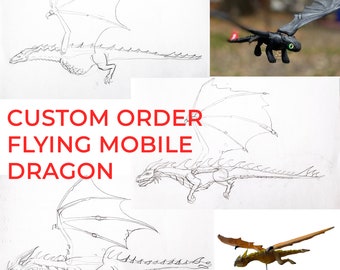 Mobile Dragon | How to get custom mobile in description | Flying mobile Polymer clay dragon flying Kinetic sculpture