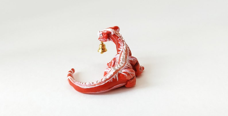 Xmas Christmas Candy Dragon sweet Polymer clay Christmas decoration Hygge Christmas decor Warm and comfy OOAK Christmas warm Xmas home decor