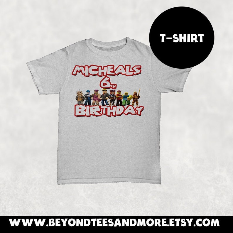 Roblox Birthday Tshirt Roblox Roblox Theme Tshirt Kids Birthday Tshirt Adult Birthday Tshirt Tee Party Tshirt - details about roblox birthday t shirt personalised roblox t shirt roblox t shirt childrens