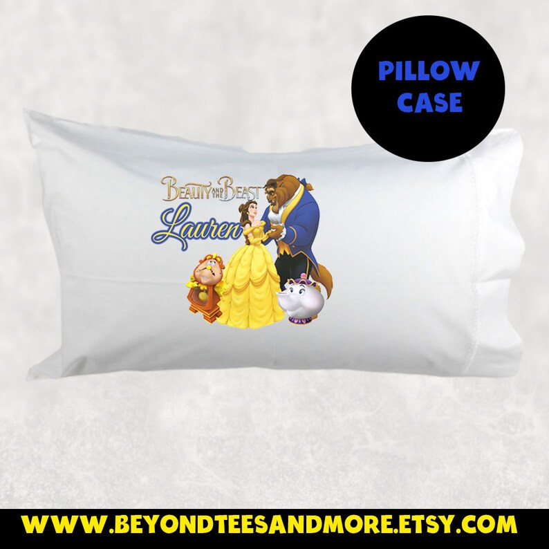 Beauty And The Beast Pillowcase Alice Beauty Theme Pillowcase Kids Decor Bedroom Decor Kids Room Personalized Pillowcase