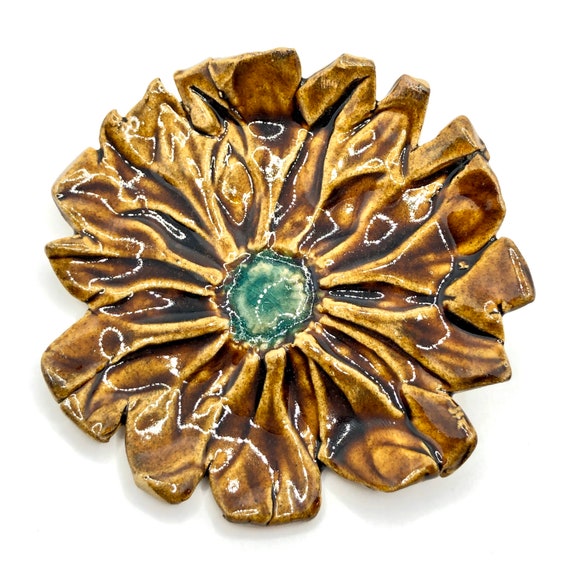 Ceramic Flower Pendant - Rare Vintage Naomi for Ke