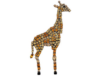 Rhinestone Giraffe Pin - Von Walhof Brooch - Safari - Ungulate