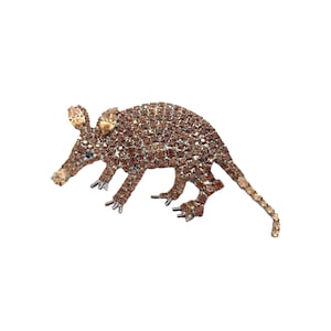 Strass Gürteltier Pin - Amerikanische Wildtier Brosche - Texas Style