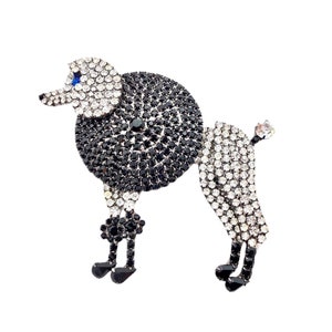 Poodle Dog Brooch - Swarovski Crystals - Statement Jewelry