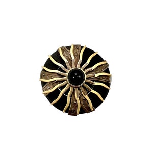 Broche vintage Sunburst / Joyería de los 90 / Estilo Steampunk