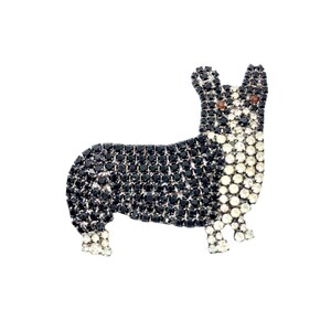 Corgi Dog Pin - Black Welsh Pembroke Canine Brooch - Westminster