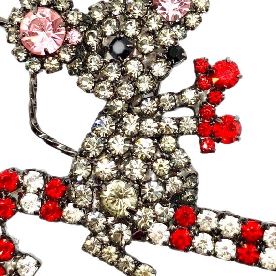 Christmas Mouse on Candy Cane - Swarovski Crystals - image 5