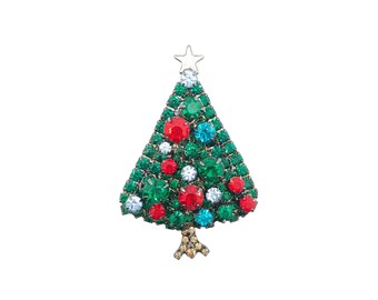 Christmas Tree Pin - Holiday - Collectible - Signed - Xmas Bling!