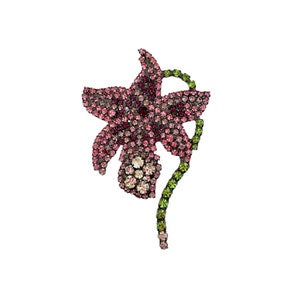 Purple Orchid Brooch -Von Walhof Rhinestone Jewelry