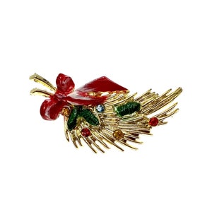 Christmas Spray Brooch / Holiday Jewelry