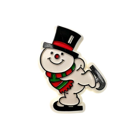 Hallmark Snowman Pin / Vintage Christmas Jewelry - image 1