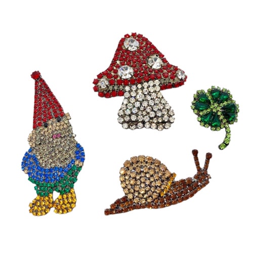 Sweet Garden Snail Pin - Cute Crystal Gastropod Brooch - von shops Walhof