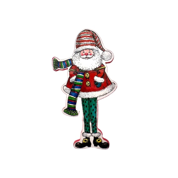 Santa Claus Pin / Christmas Jewelry