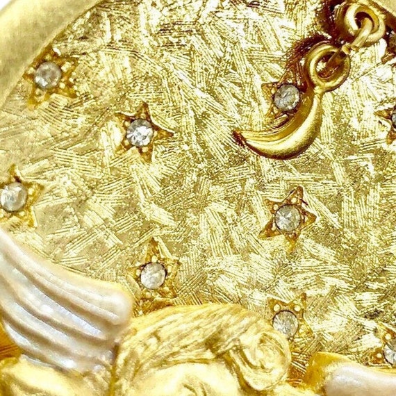 Gold Angel Brooch - Vintage 1980s - image 5