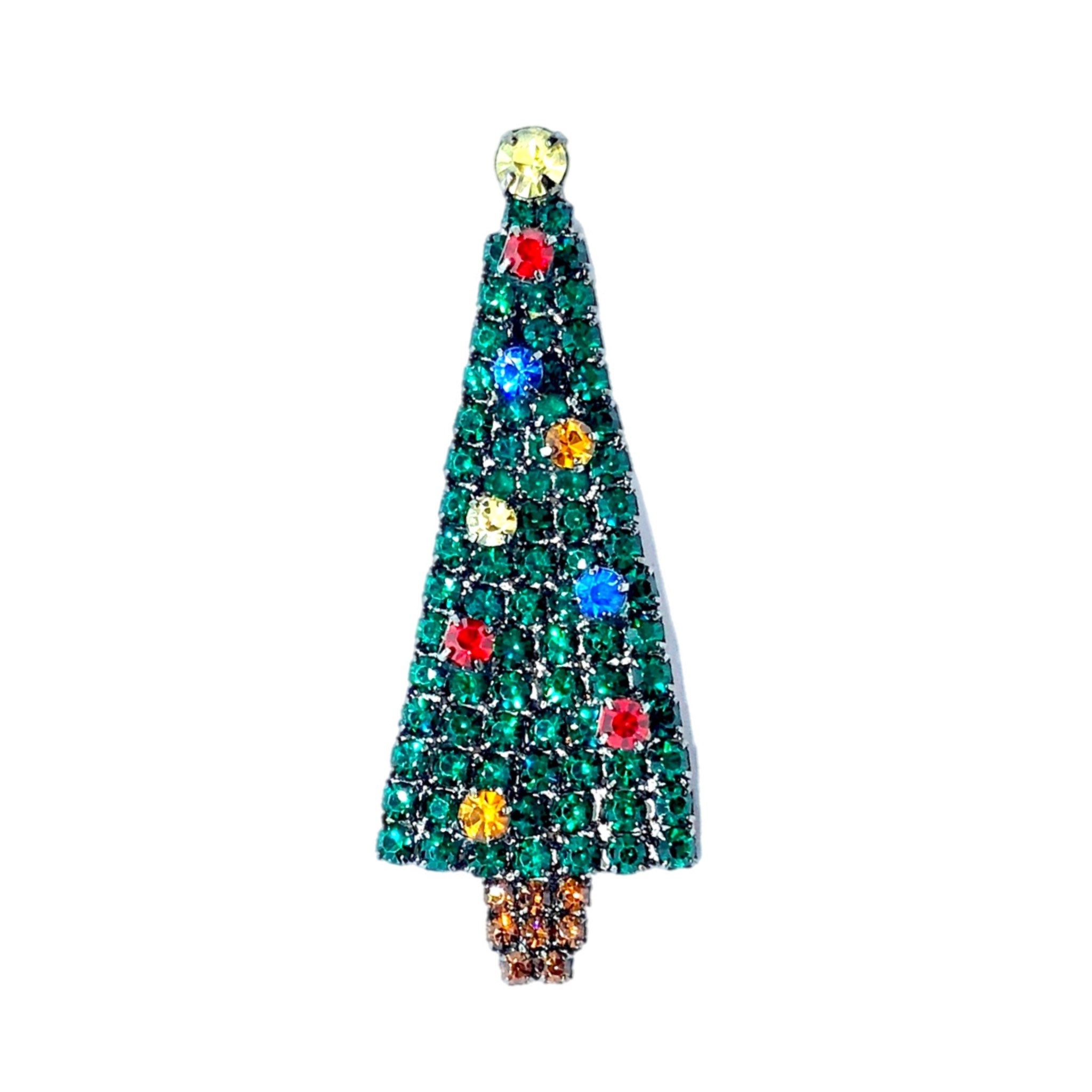 Christmas Tree Brooch / Holiday Jewelry / von Walhof