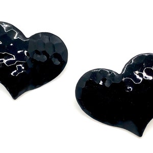 Black Heart Earrings Vintage 90s Super Cute image 3