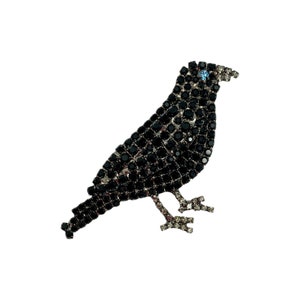 Black Crow Pin - Baby Bird Brooch