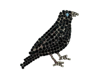 Schwarze Krähe Pin - Baby Vogel Brosche