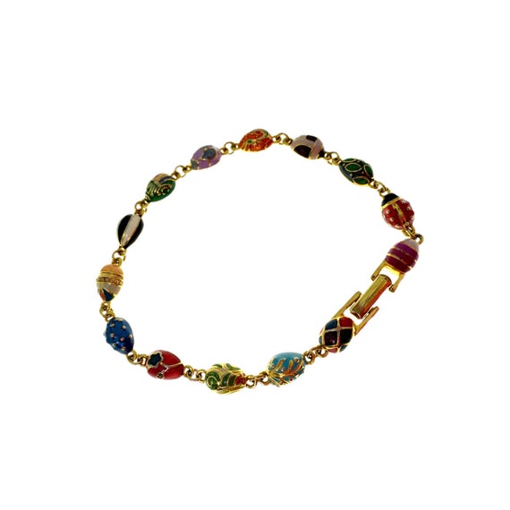 Vintage Joan Rivers Classic Faberge Egg Bracelet /