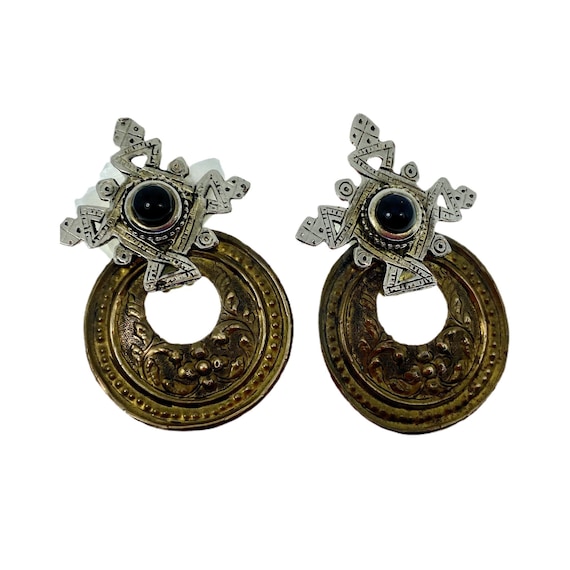 Vintage Boho Tribal Earrings / Statement Jewelry - image 1