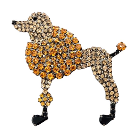 Retro Poodle Pin - Whimsical Apricot Standard Poo… - image 2