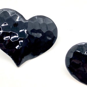 Black Heart Earrings Vintage 90s Super Cute image 2