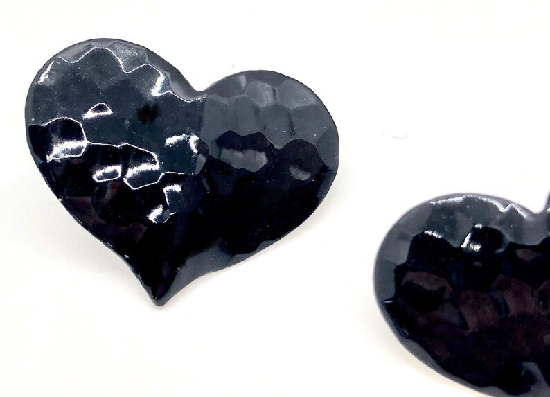 Black Heart Earrings Vintage 90s Super Cute image 2