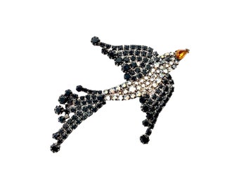 Schwalbe Vogel Brosche - Strass Singvogel