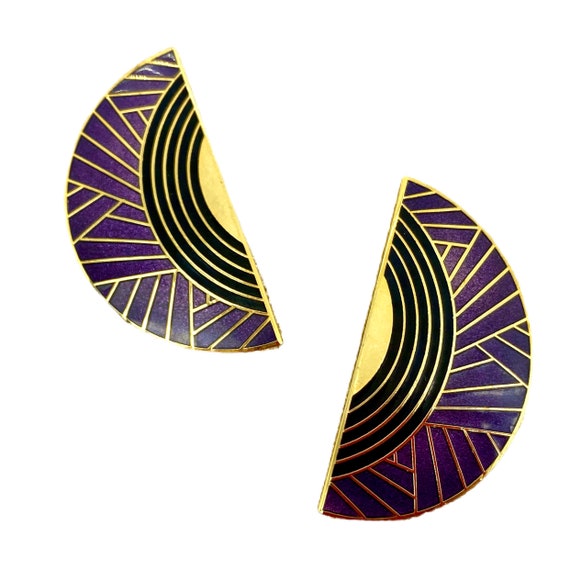 Lovely Deco Style Isle of Skye Enamel Earrings - V
