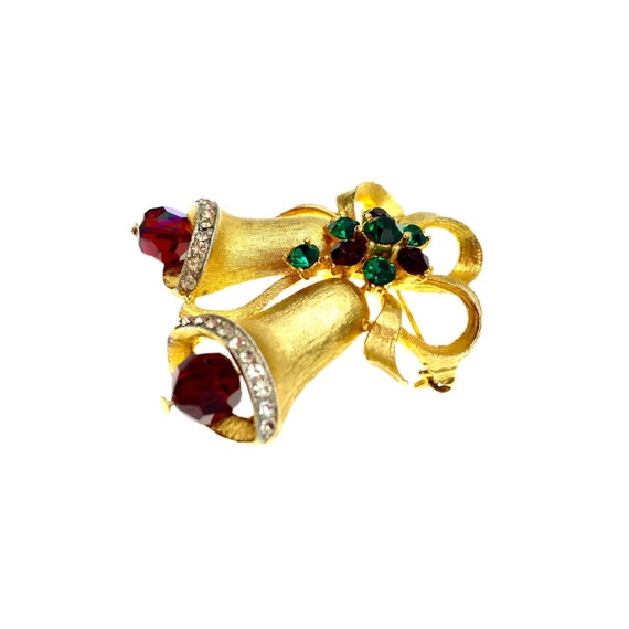 Weiss Christmas Bells Brooch / Vintage Holiday Je… - image 6