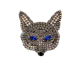 Arctic Gray Fox Brooch / Pin - Vintage Jewelry