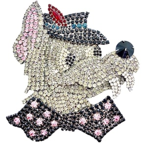Rhinestone Wolf Brooch  - Vintage von Walhof Jewelry