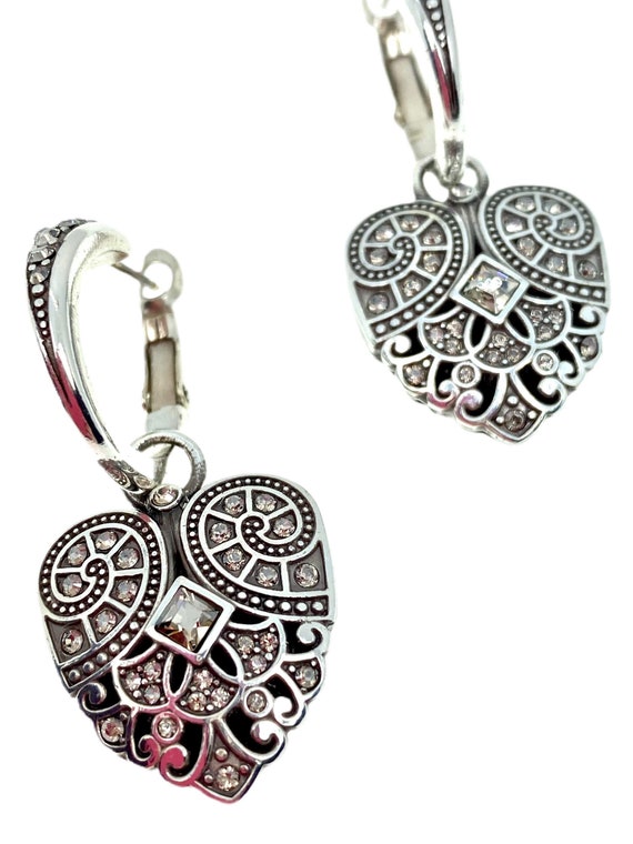 Rhinestone Heart Earrings / Valentine Jewelry