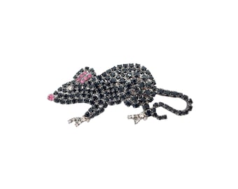 Black Rat Pin - Squeaky Lil' Ratty Brooch