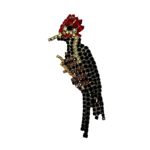 Helmspecht Anstecknadel / Swarovski Kristalle / von Walhof Brosche