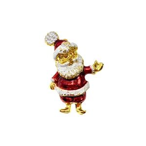 Vintage Santa Claus Pin / Retro Christmas Jewelry