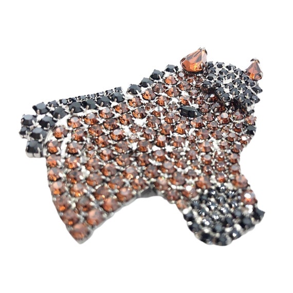 Brown Horse Pin - Chestnut Equine Brooch - Swarov… - image 4