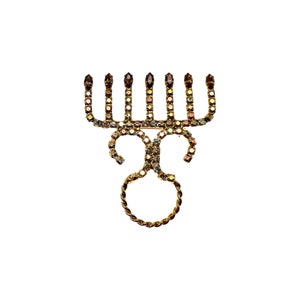 Gold Menorah Pin /  Bettina von Walhof / Extremely Rare