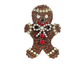 Gingerbread Man Brooch - Christmas Brooch - von Walhof Holiday Jewelry
