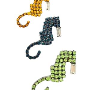 Tiny Seahorse Pin - Swarovski Crystals - Fun Little Seadragon