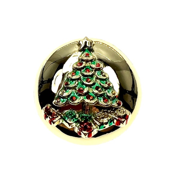 Christmas Tree Brooch / Holiday Jewelry