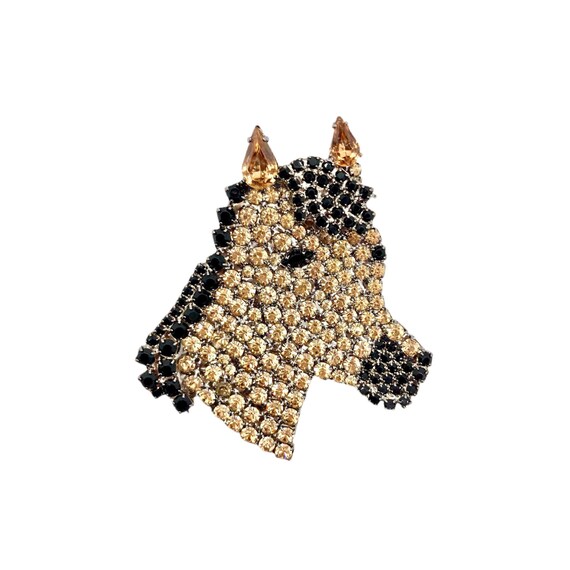 Palomino Horse Brooch / Crystal Equine Pin
