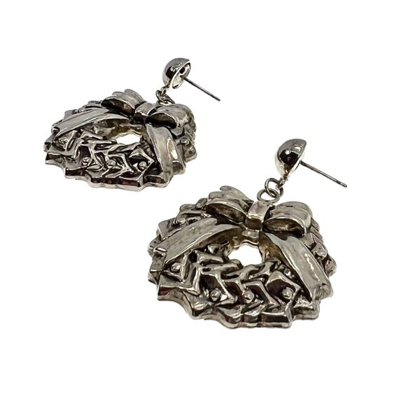 Christmas Wreath Earrings / Holiday Jewelry - image 9