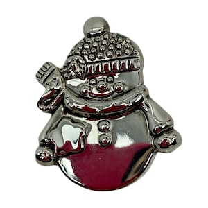 Chubby Snowman Brooch / Vintage Christmas Jewelry Signed Best