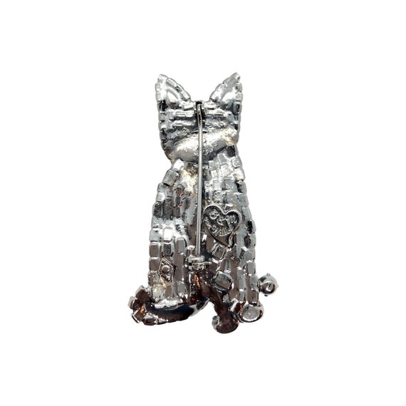 Black Cat Brooch - Kitten Jewelry - Rhinestone - image 6