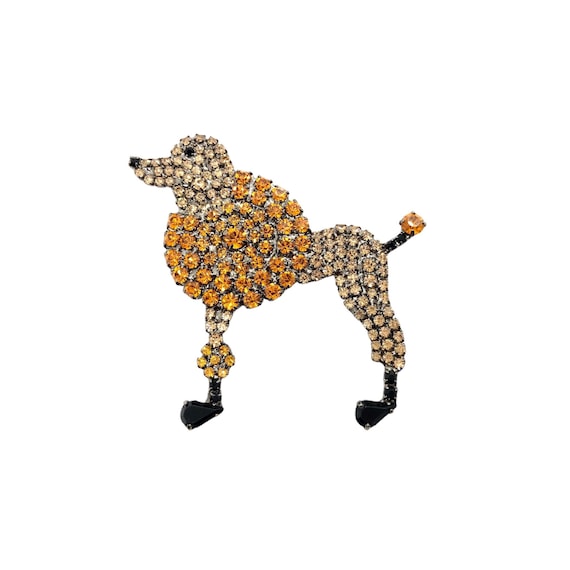 Retro Poodle Pin - Whimsical Apricot Standard Poo… - image 1