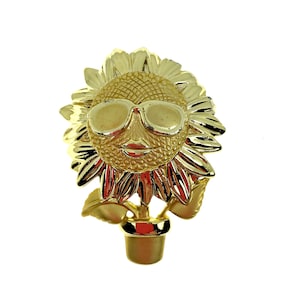 Sonnenblume Pin / Anstecknadel Gold / Vintage Schmuck