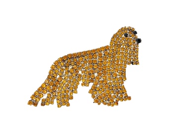 Broszka Cocker Spaniel / Przypinka z kryształkami dla psa