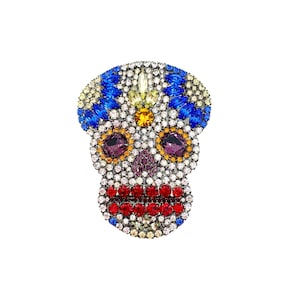 Sugar Skull Brooch - Dias des los Muertes - von Walhof / Crystal Rhinestone