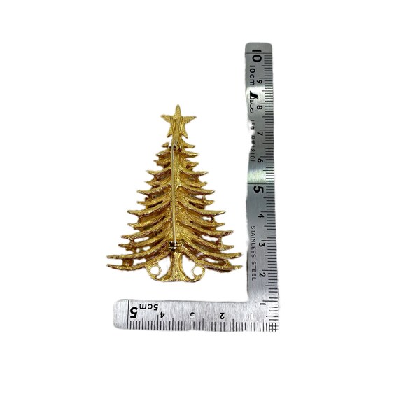 White Silver O Gold Chunky Crystals Christmas Tree Pin Brooch